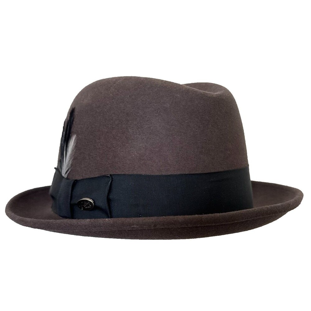 Bailey of Hollywood XL Brown Wool Fedora Hat Made USA Feather Mens